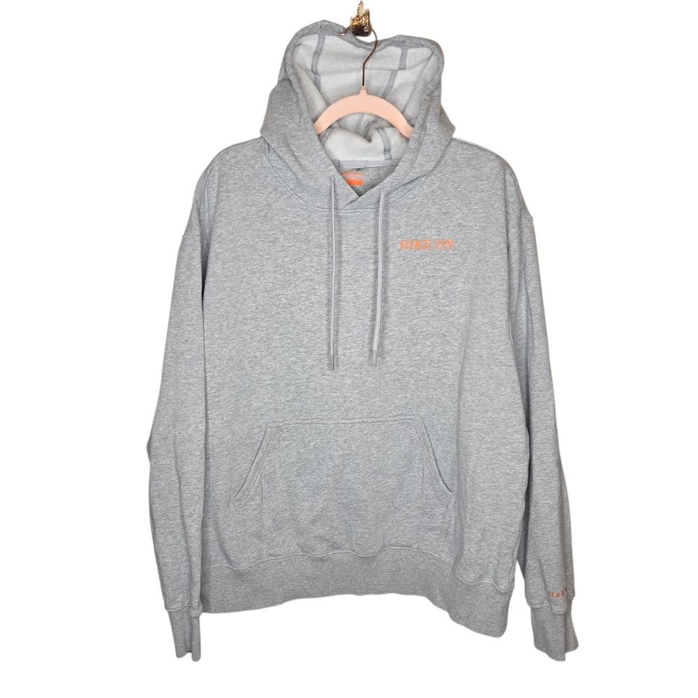 Merrell Men's "Hike On" Pullover Hoodie Sweatshirt, Size XL, Grey Orange
